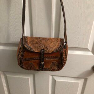 Leather crossbody/shoulder handbag from Mexico